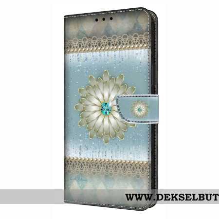 Lærdeksel Folio Deksel Xiaomi Redmi Note 14 Pro 4g Mobildeksel Retro Blomstermønster