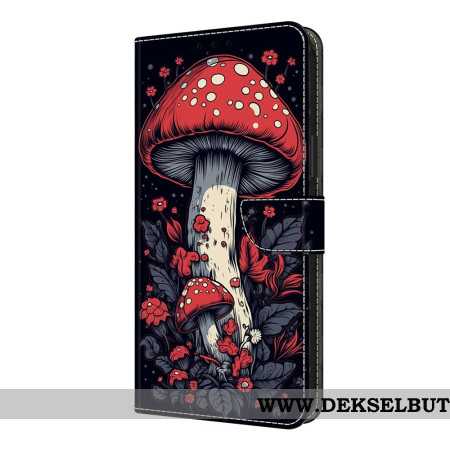 Lærdeksel Folio Deksel Xiaomi Redmi Note 14 Pro 4g Rød Sopp