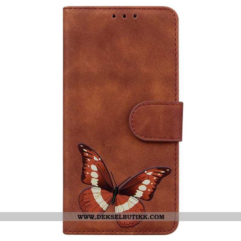 Lærdeksel Folio Deksel Xiaomi Redmi Note 14 Pro 5g Mobildeksel Sommerfugl