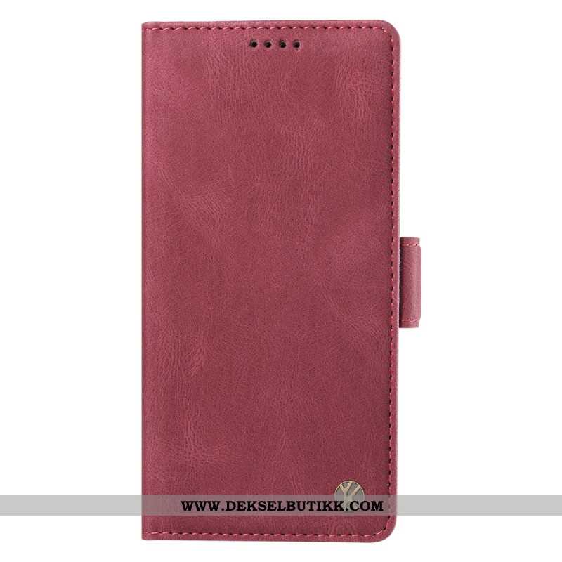 Lærdeksel Folio Deksel Xiaomi Redmi Note 14 Pro 5g Mobildeksel Ykatu Semsket Skinneffekt