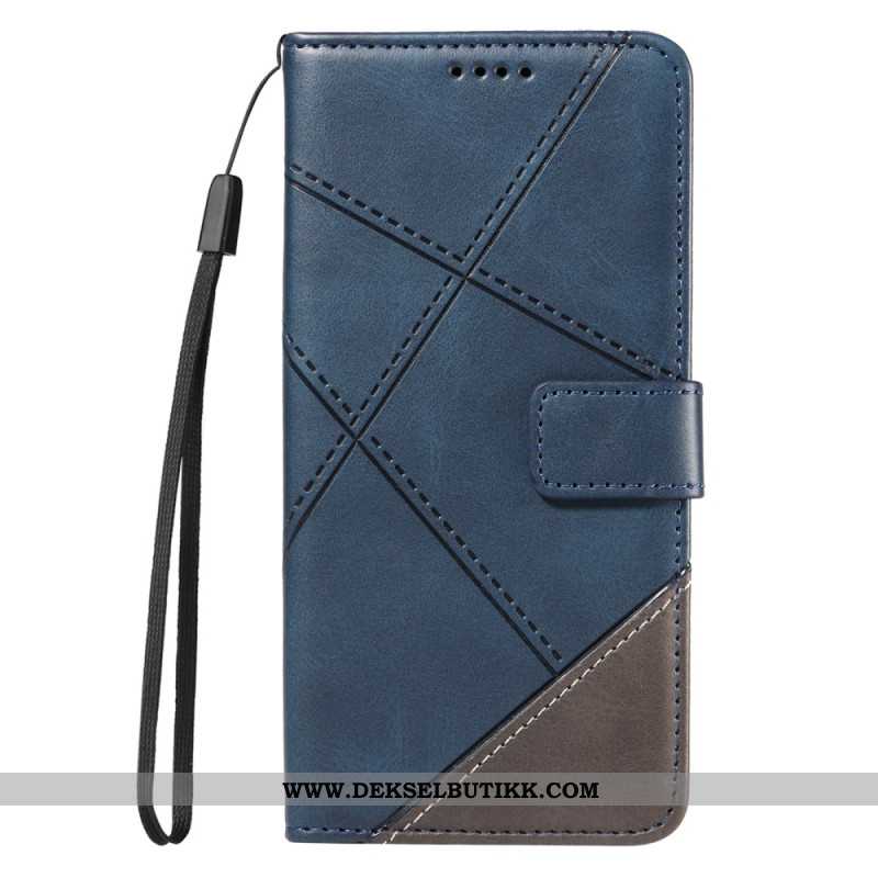 Lærdeksel Folio Deksel Xiaomi Redmi Note 14 Pro 5g Tofarget Stropplinjer