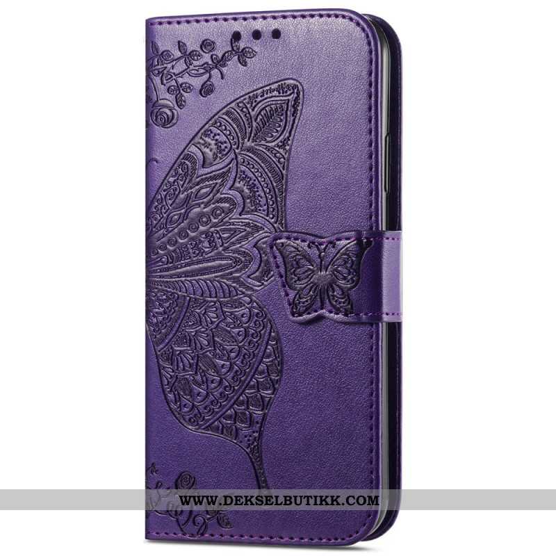 Lærdeksel Folio Deksel Xiaomi Redmi Note 14 Pro Plus 5g Barokk Sommerfugl