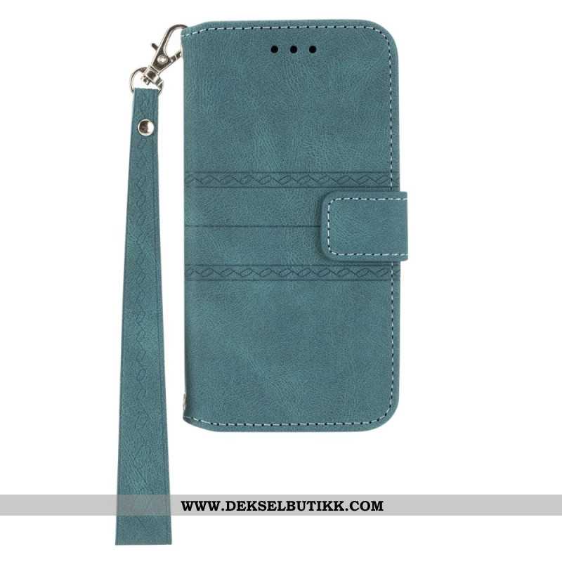 Lærdeksel Folio Deksel Xiaomi Redmi Note 14 Pro Plus 5g Frise Og Stropp