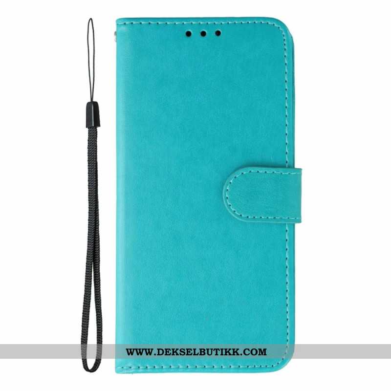 Lærdeksel Folio Deksel Xiaomi Redmi Note 15 5g Mobildeksel Ensfarget Skinneffekt