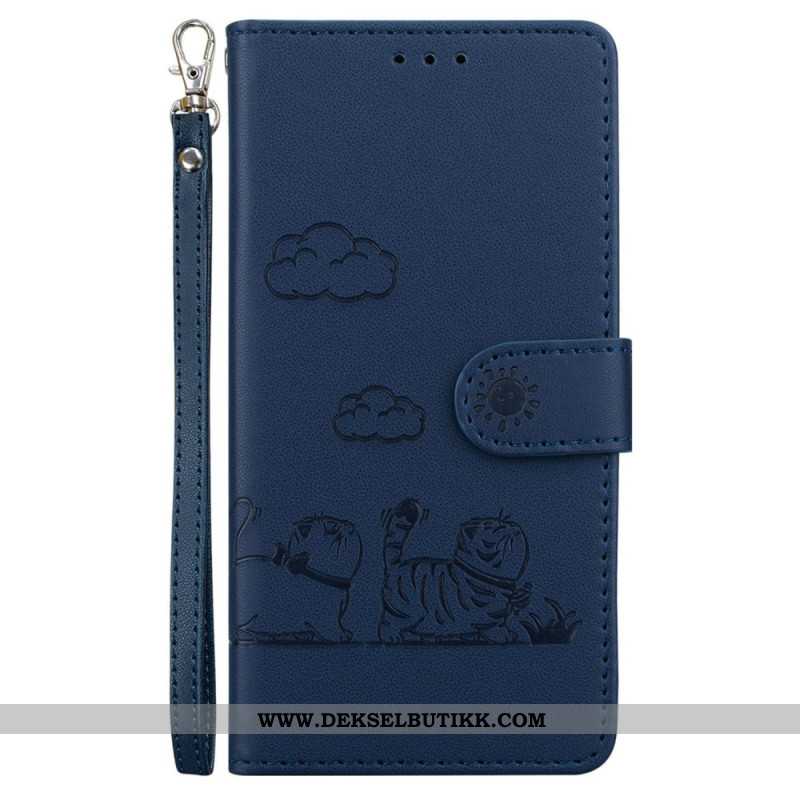 Lærdeksel Folio Deksel Xiaomi Redmi Note 15 5g Mobildeksel Rfid Blokkering Og Kattungemønster