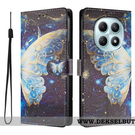 Lærdeksel Folio Deksel Xiaomi Redmi Note 15 5g Mobildeksel Sommerfugl Med Stjerner