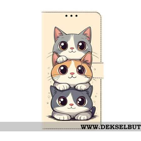 Lærdeksel Folio Deksel Xiaomi Redmi Note 15 5g Mobildeksel Stablede Katter
