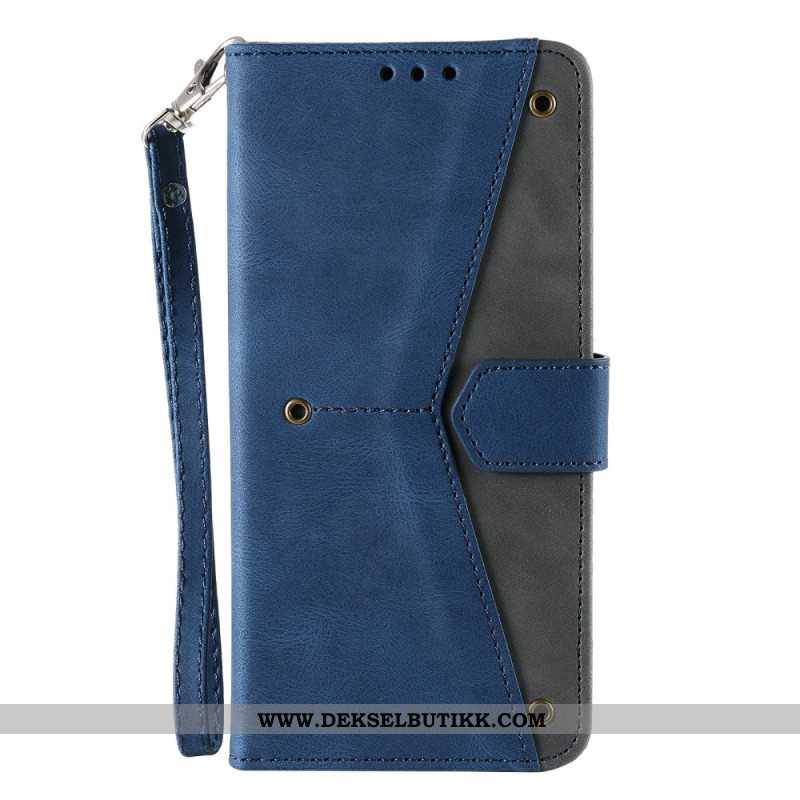 Lærdeksel Folio Deksel Xiaomi Redmi Note 15 Pro 5g Mobildeksel Retrodesign Med Stropp
