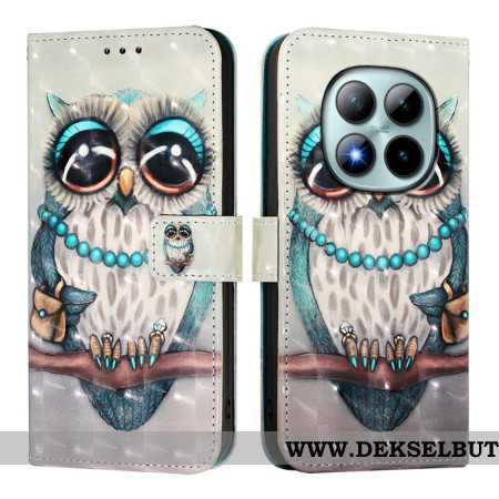 Lærdeksel Folio Deksel Xiaomi Redmi Note 15 Pro Plus 5g Grå Ugle