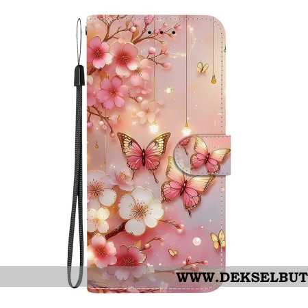 Lærdeksel Folio Deksel Xiaomi Redmi Note 15 Pro Plus 5g Mobildeksel Lyktesommerfugler