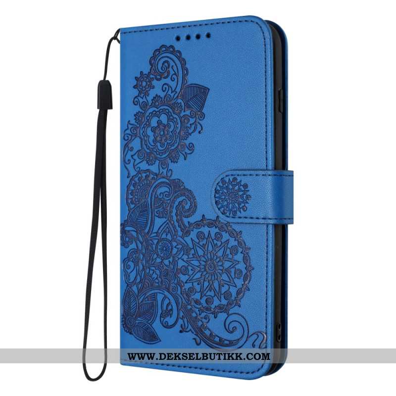 Lærdeksel Folio Deksel iPhone 17 Mobildeksel Blomsterblonder