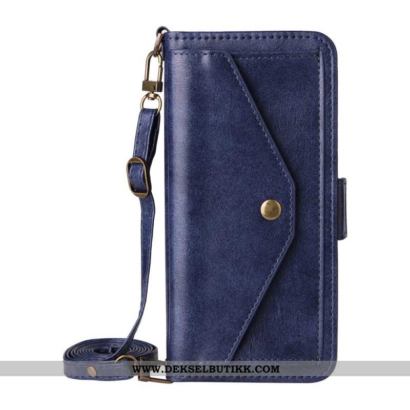 Lærdeksel Folio Deksel iPhone Air Vintage Design Med Skulderstropp