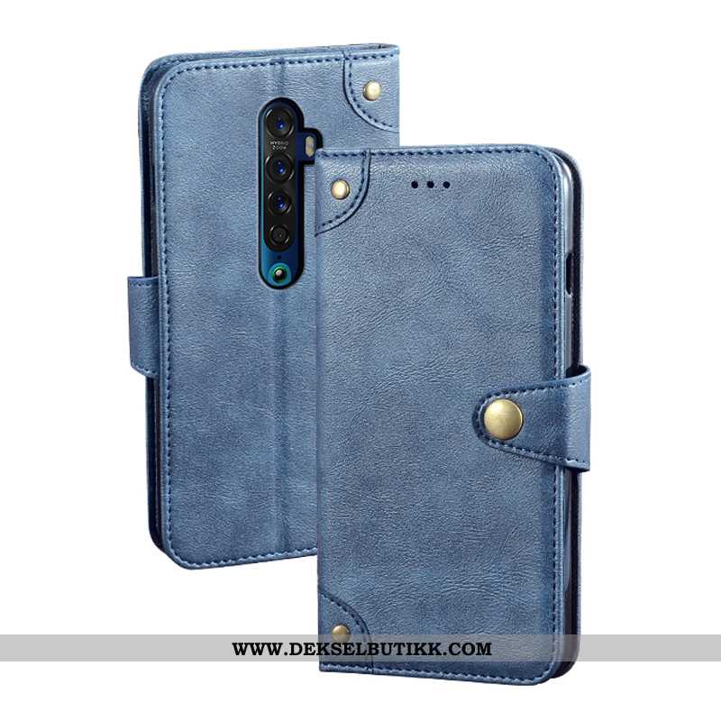 Deksel Oppo Reno2 Vintage Vind Khaki Skinndeksel, Etui Oppo Reno2 Lommebok Rabatt