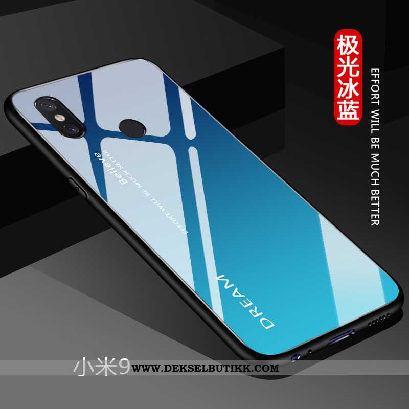 Deksel Xiaomi Mi 9 Glass Etui Hard Blå, Xiaomi Mi 9 Av Personlighet På Nett
