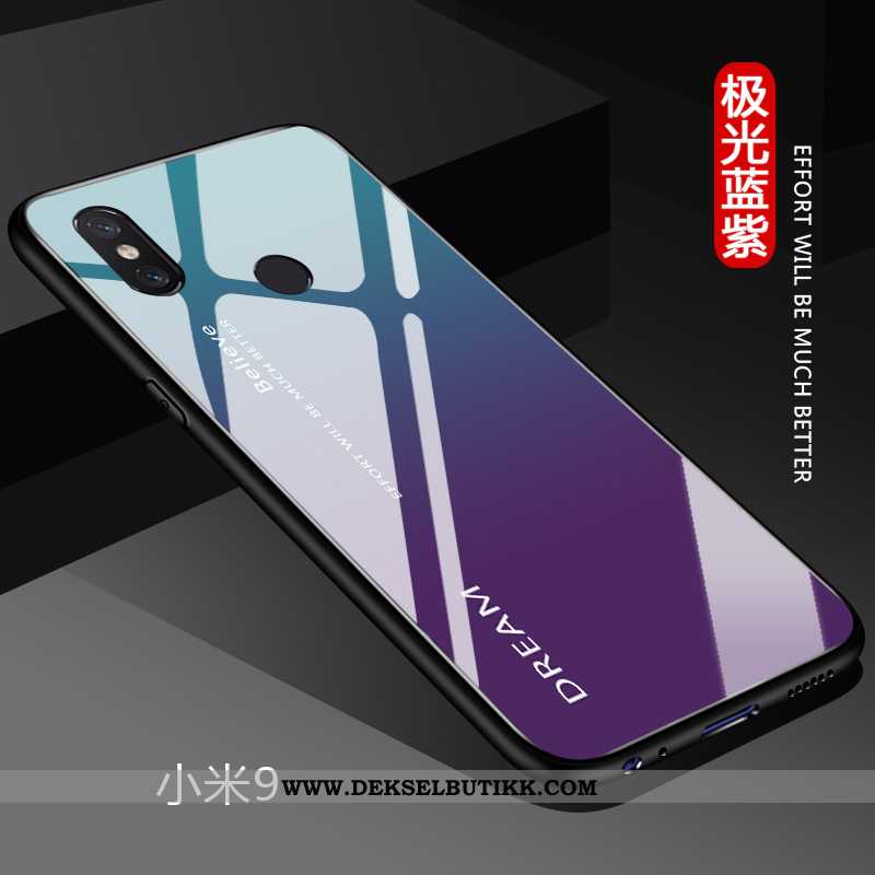 Deksel Xiaomi Mi 9 Glass Etui Hard Blå, Xiaomi Mi 9 Av Personlighet På Nett