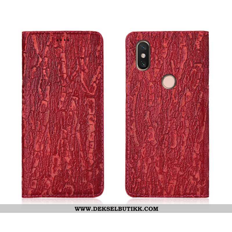 Deksel Xiaomi Mi Max 3 Skinn Lær Tre Mobiltelefon Etui Svart, Xiaomi Mi Max 3 Myke Tilbud