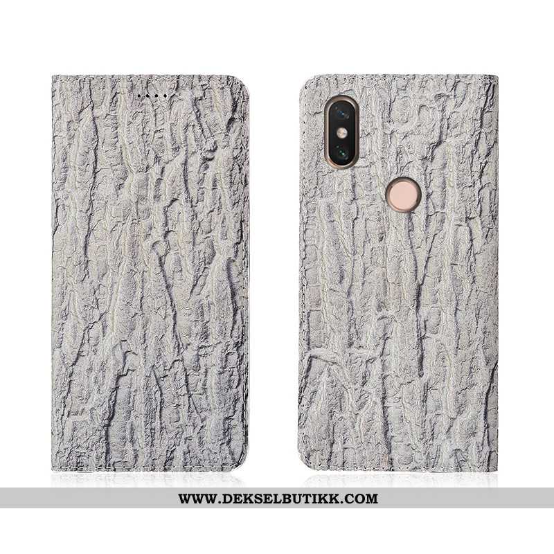 Deksel Xiaomi Mi Max 3 Skinn Lær Tre Mobiltelefon Etui Svart, Xiaomi Mi Max 3 Myke Tilbud