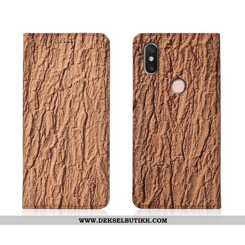 Deksel Xiaomi Mi Max 3 Skinn Lær Tre Mobiltelefon Etui Svart, Xiaomi Mi Max 3 Myke Tilbud