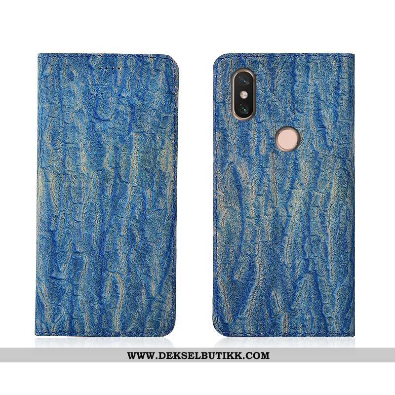 Deksel Xiaomi Mi Max 3 Skinn Lær Tre Mobiltelefon Etui Svart, Xiaomi Mi Max 3 Myke Tilbud