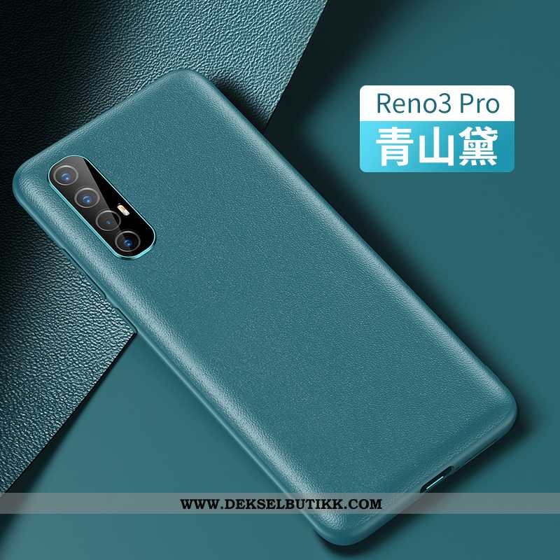 Etui Oppo Reno 3 Pro Tynne Svart Skinn Deksel, Oppo Reno 3 Pro Beskyttelse Billig