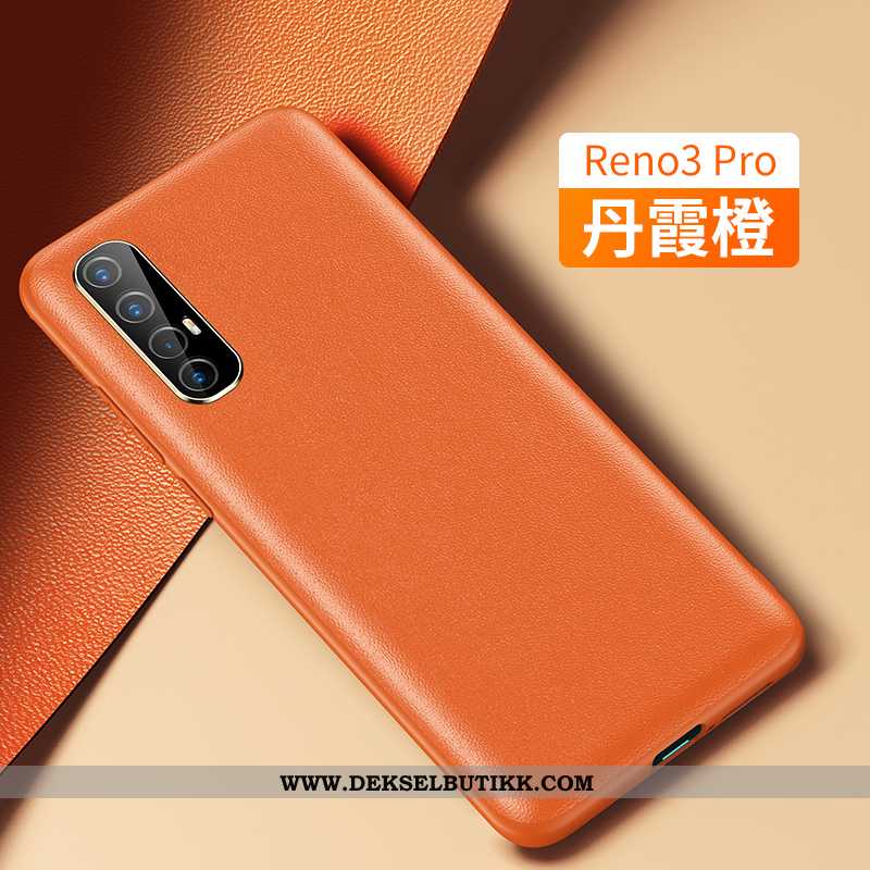 Etui Oppo Reno 3 Pro Tynne Svart Skinn Deksel, Oppo Reno 3 Pro Beskyttelse Billig