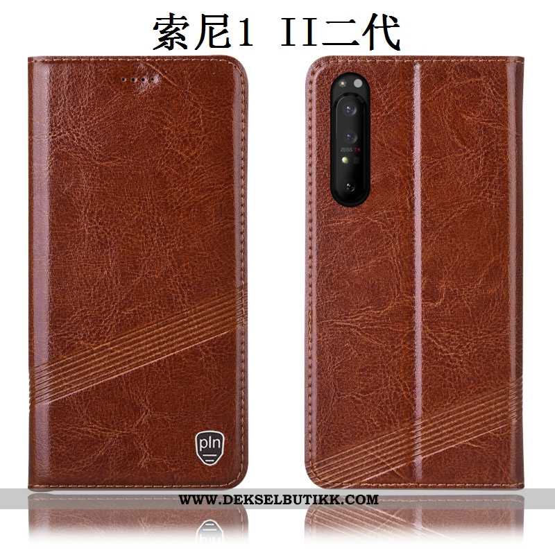 Etui Sony Xperia 1 Ii Beskyttelse Folio Deksel Anti-fall Svart, Sony Xperia 1 Ii Skinn Billige