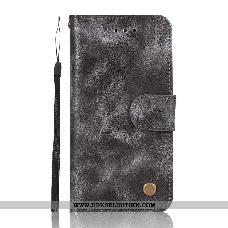 Etui Sony Xperia Xz Premium Vintage Deksel Mobiltelefon Grå, Sony Xperia Xz Premium Lommebok Billig